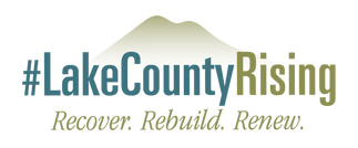 Ad, Lake County Rising. Recover. Rebuild. Renew. 