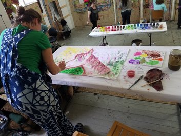 Picture, student painting at MAC