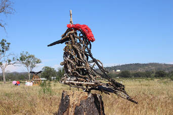 Picture of art installation on Sculpture Walk, Middletown, California